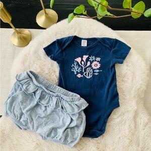 Nordstrom baby top & bloomers Sz 9 months